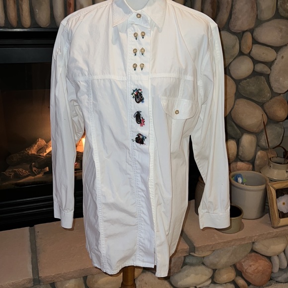 Hammerschmid Vintage Blouse 100% Cotton Size 42 - Picture 1 of 16